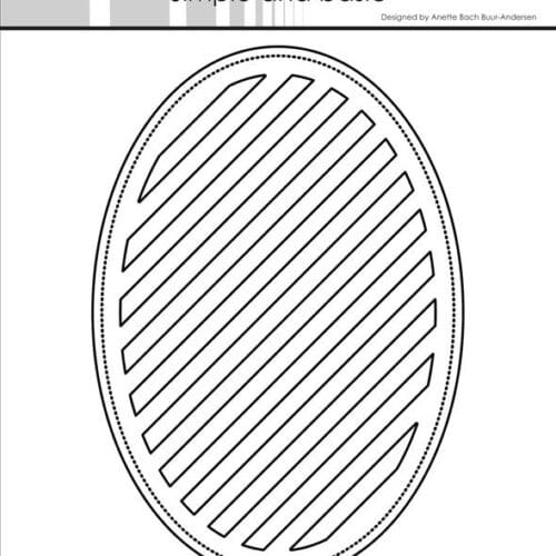 Simple and Basic dies "A6 Oval - Diagonal striped panel with piercing" SBD710